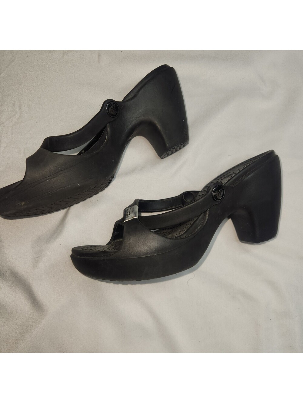 Crocs black heeled sandals